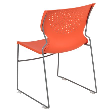 Flash Furniture Orange Plastic Stack Chair, PK5 5-RUT-438-OR-GG